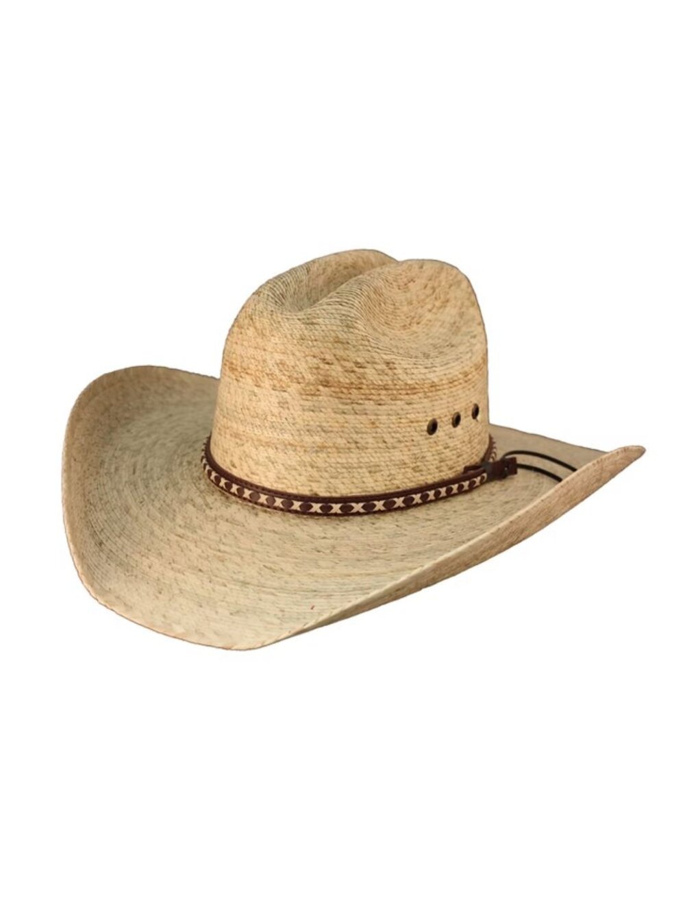 Men's Natural Straw Cowboy Hat with Braided Brown Band